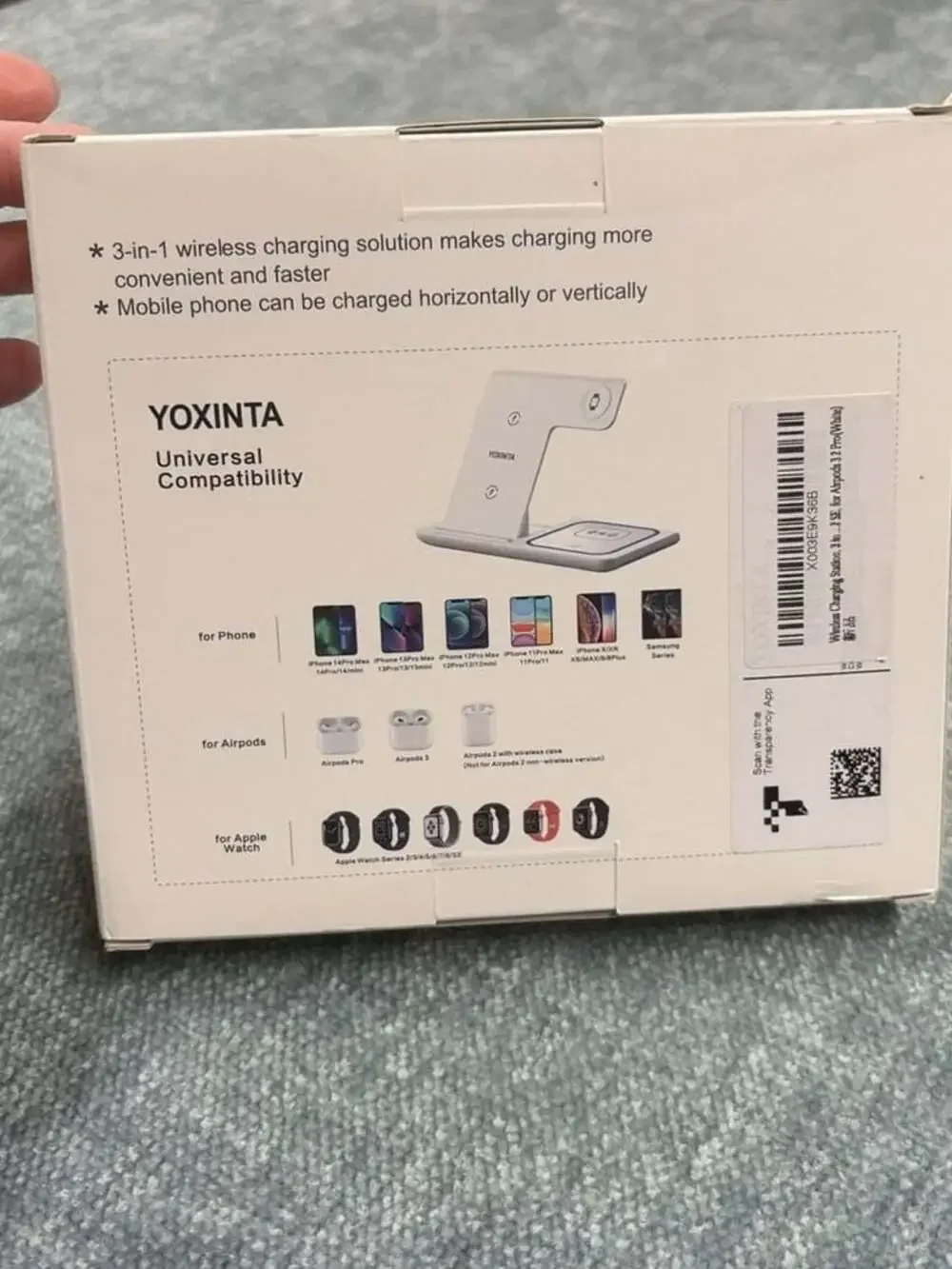 YOXINTA 3-In-1 Foldable Wireless Charging Station iPhone, Apple Watch,AirPods
